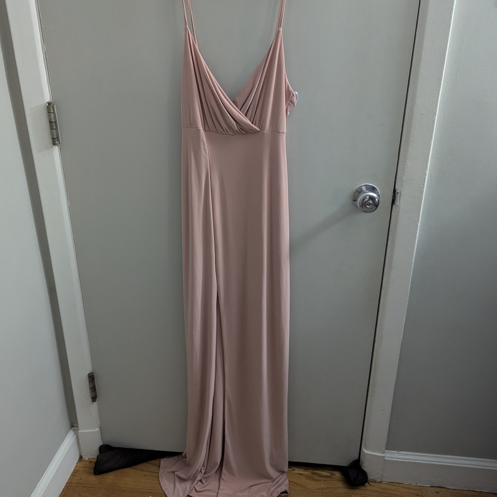 New Size 6 Missguided Blush Pink Formal Dress Prom Hoco Wedding Guest Black Tie